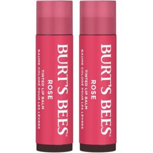 715JhtuLsUL._SL1500_.jpg Burt's Bees Lip Tint Balm with Long Lasting 2 in 1 Duo Tinted Balm Formula, Color Infused with Deeply Hydrating Shea Butter for a Natural Looking Buildable Finish, Petal Rose (2-Pack)