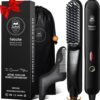 715YsN7NN6L._AC_SL1500_.jpg Heated Ionic Hair Straightening Brush for Men - 5 Temperature Settings, Anti-Scald, Beard Shaper & Travel Bag