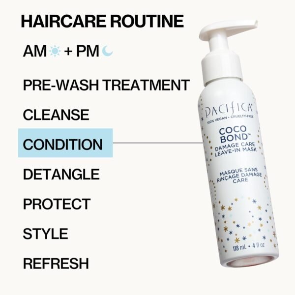 PACIFICA Beauty, Coco Bond Damage Care Leave-In Repair Mask Treatment, Dry & Damaged Hair from Bleach, Color, Chemical Services, Chlorine, & Heat, Coconut, Vegan