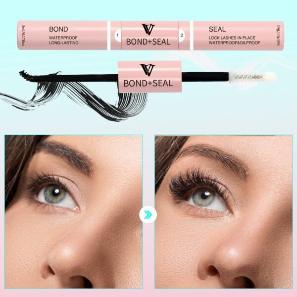 715fToeW8oL._SL1500_.jpg VAVALASH Lash Bond and Seal Cluster Lash Glue Individual Lashes Glue for DIY Lash Extensions Long Retention Strong Hold 48-72 Hours Waterproof Lash Bond for Lash Clusters(5ml+5ml)