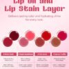 715r11lzg5L._SL1500_.jpg Tinted Lip Oil & Lip Stain Set, Korean Makeup, Smudge-Proof,Long-Wearing, 2-in-1 Cheek and Lip Tint with Moisturizing, High-Shine, Lightweight & Non-Sticky for Dry Lips, Cruelty-Free & Vegan