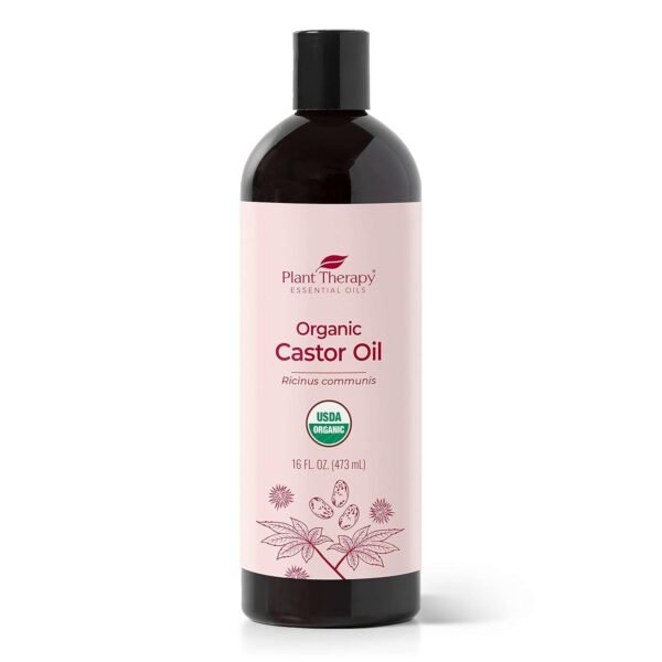 7160ql8U6FS._SL1500_.jpg Plant Therapy Castor Oil USDA Organic Cold Pressed 100% Pure Hexane Free 16 oz Conditioning & Healing, For Dry Skin, Hair Growth, Eyelashes