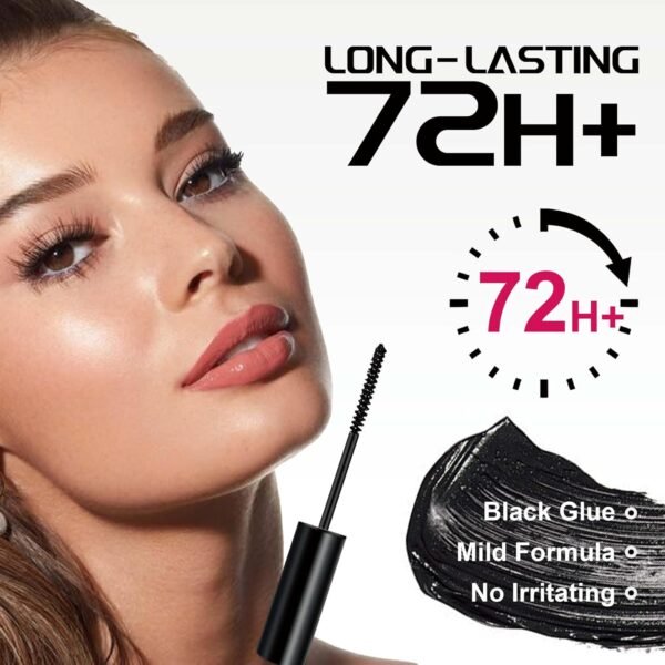 7167xm17deL._SL1500_.jpg Lash Cluster Glue, Lash Bond Black Lash Glue for Eyelash Clusters DIY Eyelash Extension, Waterproof Strong Hold Individual Lash Adhesive with Mascara Wand Home Use 5ML, Black/Clear