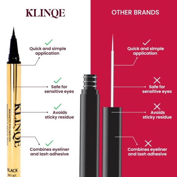 7168nQpwCnL._SL1500_.jpg KLINQE Black Eyeliner Eyelash Glue Liner, Latex Free Lash Adhesive, Strong Hold, Glue Pen For Strip Lash, Magnetic Eyelashes, Smudge Proof, Eye Jewelry