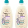 Aveeno Kids Sensitive Skin Face and Body Wash with Oat Extract, Gently Washes Away Dirt and Germs Without Drying, Tear-Free, Hypoallergenic Kids Body Wash, 18 fl. oz, 2 Pack