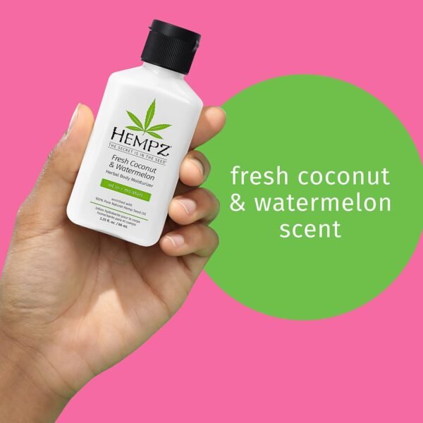Hempz Herbal Body Moisturizer, Pearl White, Fresh Coconut/Watermelon, 2.25 Ounce