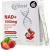 NAD Supplement, NAD+ Liquid, 1000mg Enhanced Formula with PQQ, Nicotinamide Riboside & Resveratrol, Advanced Anti-Aging Support for Men & Women, Sustained Energy, Vitality Boost (30 Packets)