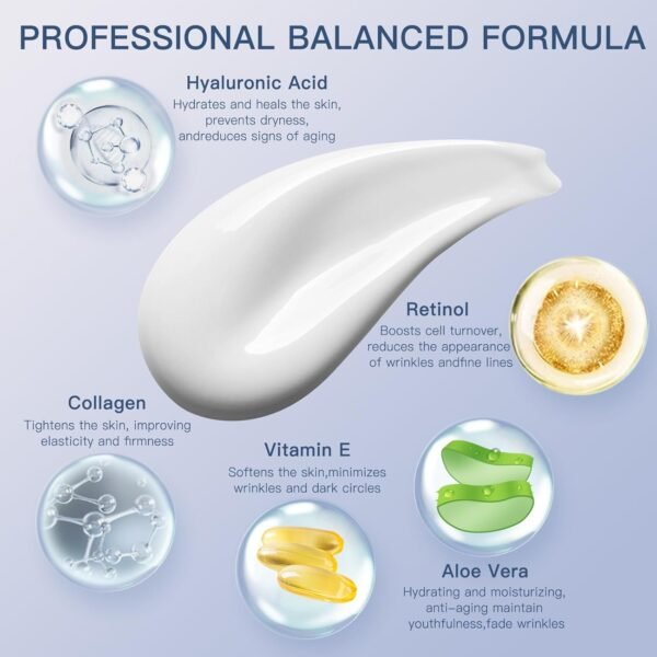 Instant Face Lift Cream with Retinol,Collagen & Hyaluronic Acid,Retinol Face Moisturizer for Wrinkles, Neck & Décolleté, Neck Firming Cream for Women & Men, 1.7 Fl Oz