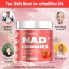 NAD+ Gummies Supplement for Anti-Aging, Energy & Focus Boost | Resveratrol, Nicotinamide Riboside | Strawberry Flavor,Vegan, Sugar-Free, 60 Count (Pack of 2)