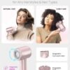 Hair Dryer, High-Speed Ionic Low Noise Blow Dryer with Brushless Motor for Fast Drying, Thermo-Control Quiet Compact Hair Blow Dryer with Magnetic Diffuser for Curly Hair for Home Travel Salon