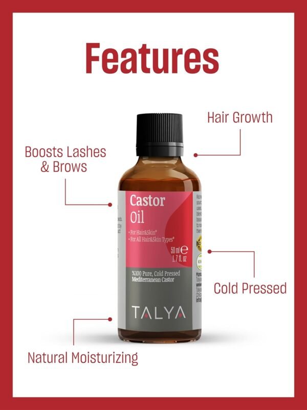 716ZGH7a3gL._SL1500_.jpg Castor Oil 1.7 oz (50 ml) - Cold Pressed - Boost Hair Growth - Growth for Eyelashes, Eyebrows - Moisturizing Massage Oil for Aromatherapy - Vegetarian, Non-GMO, Gluten Free