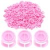 716bKwHV05L._SL1500_.jpg 300 Pcs Glue Rings Smart Glue Holder for Eyelash Extensions, Easy Fanning Glue Cups for Volume Lashes, Pink