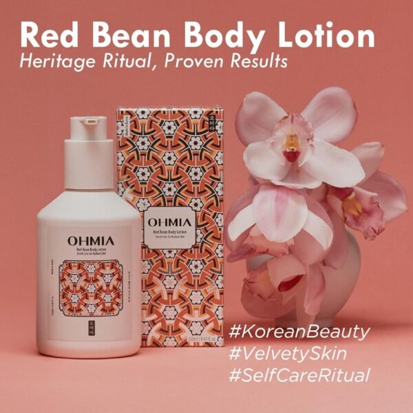Red Bean Body Lotion - Korean 24hr Hydrating & Smoothing Body Lotion - Improves Appearance of Texture - Sensitive Skin Tested - Peptides & HA, Vegan & Cruelty-Free - 8.45 fl oz