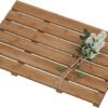 Bamboo Wooden Bath Floor Mat for Luxury Shower - Non-Slip Bathroom Waterproof Carpet for Indoor or Outdoor Use (Walnut)