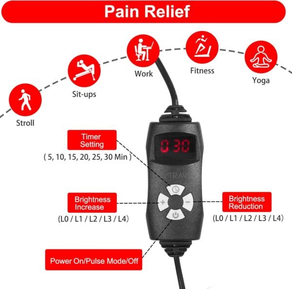 LOVTRAVEL New 31.5'' X 11.8'' LED 660nm Red Light and 850nm Near Infrared Light Therapy Devices Mat Large Wearable Pads Belt Wrap for Body Pain Relief