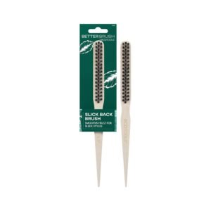 717LRJRkNrL._SL1500_.jpg EcoTools Slick Back Hairbrush, Small Brush For The Perfect Ponytail Or Bun, Tease, Smooth, & Style Hair, Tame Frizz & Flyaways, Renewable Bamboo Handle & Vegan Boar Bristles, Cruelty-Free, 1 Count