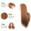 Mannequin Head Human Hair, 80% Real Hair 26-28" Cosmetology Mannequin Head Hair Styling Hairdressing Practice Training Doll Heads with Clamp Holder and Tools (#27 Light Brown)