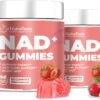 NAD+ Gummies Supplement for Anti-Aging, Energy & Focus Boost | Resveratrol, Nicotinamide Riboside | Strawberry Flavor,Vegan, Sugar-Free, 60 Count (Pack of 2)