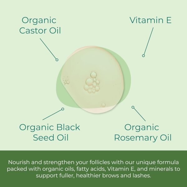 717Q0WcFolL._SL1500_.jpg Sea El Castor Lash & Brow Serum Organic Castor Oil Rosemary Oil & Black Seed Oil Hair Conditioner - Eyelashes & Eyebrow Thickening & Growth Essentials for Women & Men - 1 fl oz Bottle
