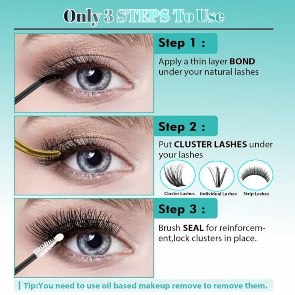 717U60oJFbL._SL1500_.jpg Lash Bond and Seal Eyelash Cluster Glue House of Lash Clusters Mascara Wand Glue 10ml Long Lasting 72 Hours Black Cluster Lash Glue + Lash Seal 2 in 1 Lash Clusters at Home By AMZGlRL(Black)