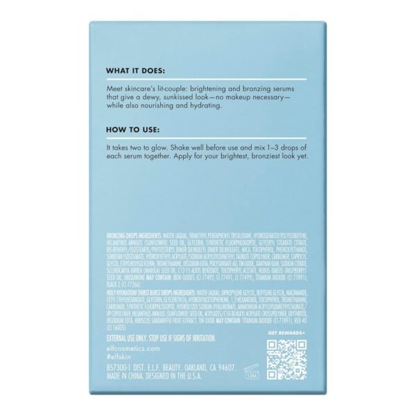 e.l.f. SKIN The Hottest Drops Duo, Holy Hydration! Thirst Burst & Bronzing Skincare Set, For A Dewy, Sun-Kissed Look, Vegan & Cruelty-Free