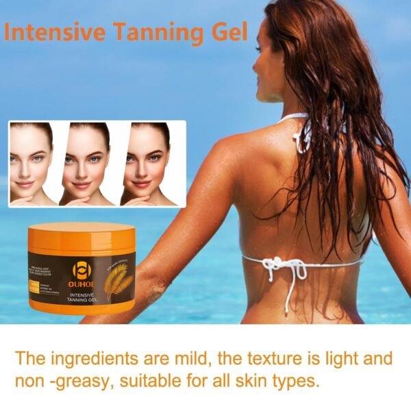 2024 Tanning Gel, Brown Tanning Gel, Tanning Accelerator Cream, Soft Brown Intensive Tanning Luxe Gel,Tanning Luxe Gel, Tanning Cream for Sunbeds & Outdoor Sun 150g/1PC
