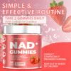 NAD+ Gummies Supplement for Anti-Aging, Energy & Focus Boost | Resveratrol, Nicotinamide Riboside | Strawberry Flavor,Vegan, Sugar-Free, 60 Count (Pack of 2)