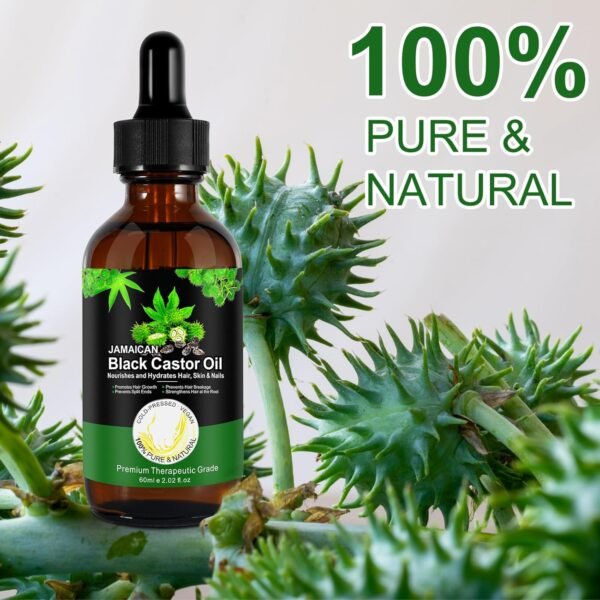 718BKxbncsL._SL1500_.jpg Jamaican Black Castor Oil for Hair Growth, 100% Pure & Cold Pressed, Stimulate Thicker Fuller, 1-Pack 2oz Hair Eyelashes Eyebrows Growth Serum, Nourish Scalp & Face Body Skin Hydration