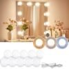 LED Vanity Lights For Mirror, Consciot Hollywood Style With 10 Dimmable Bulbs, Adjustable Color & Brightness, USB Cable, Stick on for Makeup Table Dressing Room Mirror