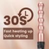 718Euww0VL._AC_SL1500_.jpg Bo'laiya 5 in 1 Curling Wand Set with Temperature Display, Curling Iron Set with 5 Interchangeable Ceramic Curling Wands, Instant Heat Up, Suitable for All Hair Types (Rose Gold)