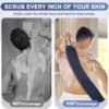 Exfoliating Back Scrubber with Handles, 38.5 Inch Double-Sided Back Exfoliator Body Scrub Towel, Exfoliating Washcloth Bath Tool for Use in Shower, Back Washer to Deep Clean Your Skin for Men & Women