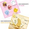 30 Pairs Lip Masks & Gold Hydrogel Collagen Eye Masks, Under Eye Patches Gel Pads for Dark Circles and Puffiness, Moisturizing & Anti-Ageing Skincare for All Skin Types