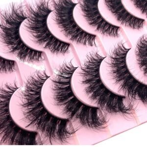 718czLUJTpL._SL1000_.jpg HBZGTLAD New 10 Pairs 3D Mink Lashes False Eyelashes Handmade Wispy Fluffy Long Lashes Natural Eye Makeup Tools Eye Lashes(M12)