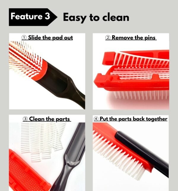 MDSTYLE Hair Brush for Curly, Thick, Wavy and Coily Hair - Curl Defining, Detangling, Styling, Blowdrying, Shaping - 9 Row Detangler Brush for Women and Men - Dry or Wet (Black Small 2pcs)