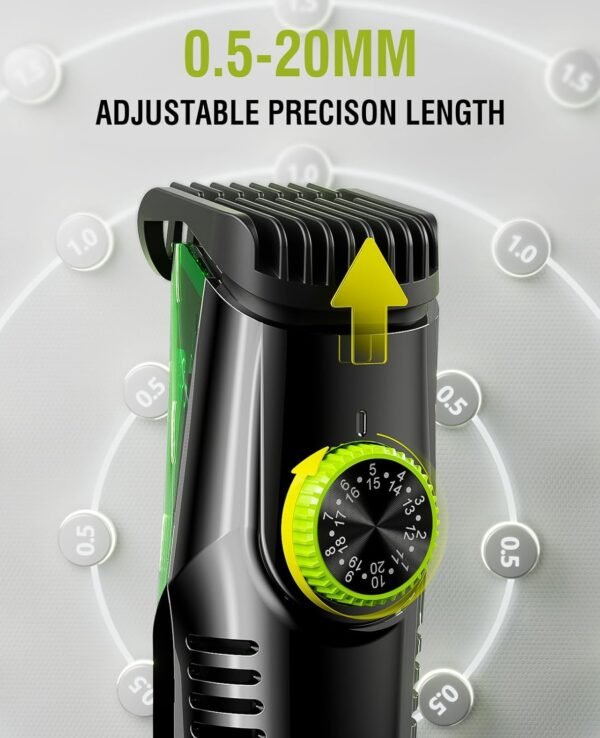 Beard Trimmer for Men: Vacuum Mustache Trimmer IPX7 Waterproof- Rechargeable Electric Beard Cutting Kit with Adjustable Length Comb- Built-in Vacuum for Sideburns, Stubble