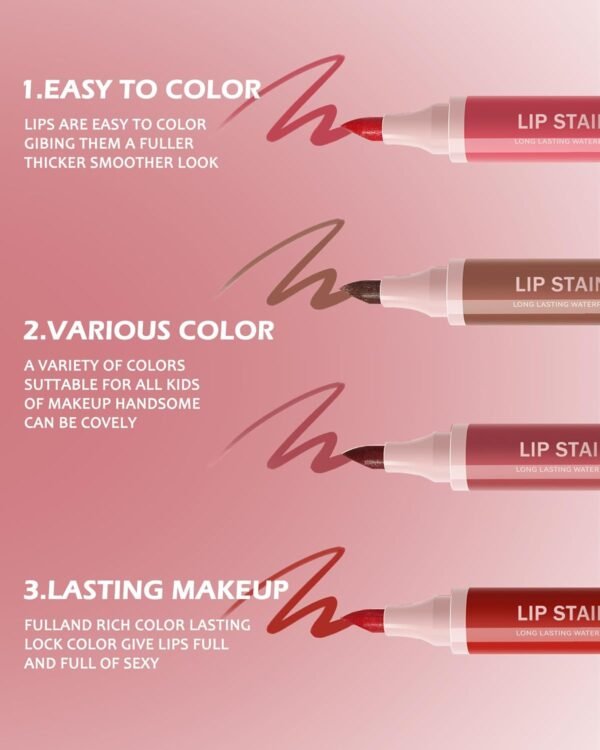 718lwtZJSyL._SL1500_.jpg Lip Stain Liner Pen Set-4 Pcs Hydrating Lip Stain Lip Liner Pencil Kit,Longlasting Waterproof Smudgeproof Matte Color Look,Precise Chisel Tip Smooth,Women's Day Makeup Gift Kit for Women Girl