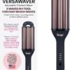 L'ANGE Hair VersaWaver Adjustable Titanium Waver | Pick 19mm or 32mm Waves with 1 Tool | Titanium 3-Barrel Waving Tool | Cool Tip Also Rotates Barrel to Change Wave Lengths (Black)