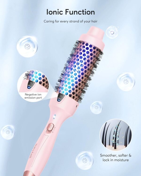 718oGur3iqL._AC_SL1500_.jpg Wavytalk Thermal Brush, Blowout Express 1.5 Inch Negative Ion Thermal Round Brush Creates Blowout Look Makes Hair Shinier & Smoother, Dual Voltage, Easy to Use (Pink)