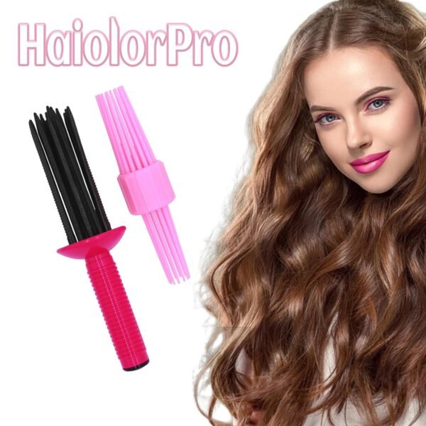 2PCS Curling Roll Comb, Curling Roll Comb for Curly Hair, 3 Different Sizes of Styler for Curly Hair, Hair Curling Roll Comb