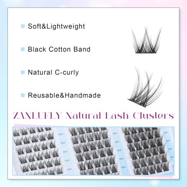 718wGM4u6L._SL1500_.jpg Lash Clusters Wispy Eyelash Clusters Natural C-Curly Cluster Lashes zanlufly Wispy Individual Lashes 150Pcs Eyelash Extension 10 12 14MM DIY Lash Extensional Lash Clusters