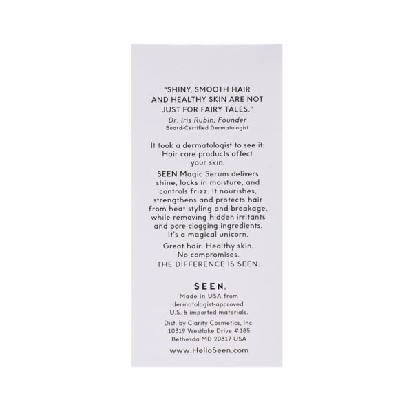 SEEN Magic Serum, Fragrance Free - Non-Comedogenic & Sulfate-Free Hair Serum- Anti Frizz- Dermatologist-Developed - Safe for Sensitive, Eczema & Acne Prone Skin