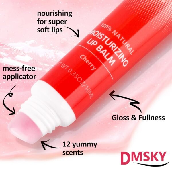 719Lg6QRF9L._SL1500_.jpg Dmsky Lip Gloss Bulk 12 Pack, Hydrating Squeeze Clear Lip Gloss Set with Shea Butter, Moisturizing High Shine Glossy Lip Oil for Dry Chapped Lips-12 Flavors