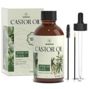ARVIDSSON 100% Pure Jamaican Black Castor Oil for Hair Growth, Eyelashes, Eyebrows - 4 Fl Oz, Cold Pressed Castor Oil, Hair Oil, Body Oil, Skin & Scalp Moisturizer