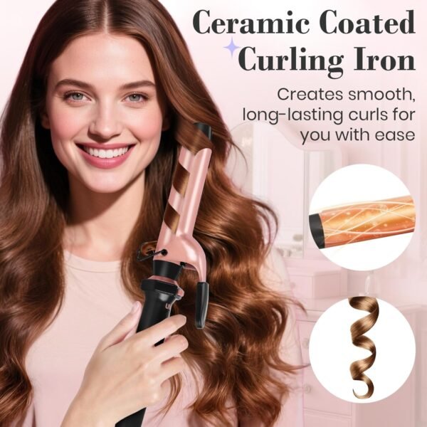 719W6s1OIHL._AC_SL1500_.jpg Ufree 3 in 1 Curling Iron, Curling Wand Set with Thermal Brush Flat Iron Hair Straightener, Dual Voltage Wand Curler, Instant Heat Up Hair Curler, Include Protective Glove 2 Clips, Gifts for Women