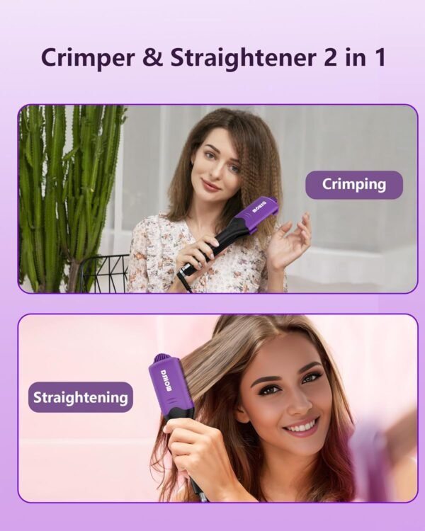 719Zy3cp0BL._AC_SL1500_.jpg DSHOW Hair Crimper for Women with 4 Interchangeable Plates, Crimper Hair Iron Volumizing Flufft Hairstyle Crimping Iron for Hair with 5 Heat Settings & 60 Min Auto Off
