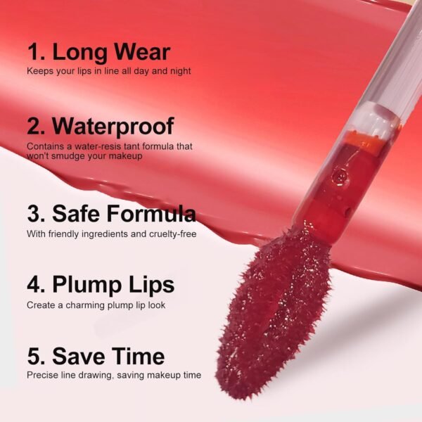 719djvibUpL._SL1500_.jpg Lip Stain - Peel Off Lip Stain, Long Lasting Lip Liner with Matte Finish, Waterproof, Transfer-proof, Highly Pigmented Color (#04 Berry, 1 PCS)