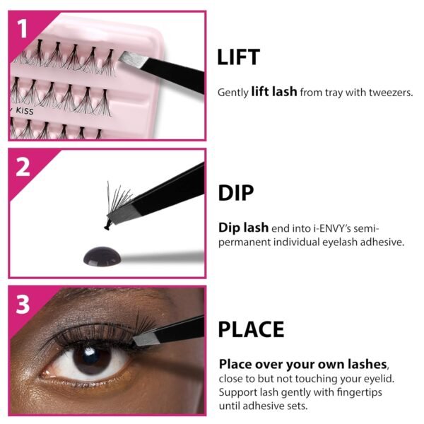 719eP4wGA5L._SL1500_.jpg i-Envy Semi-Permanent Lash Glue Adhesive for Individual Cluster Lashes & Lash Extension, Waterproof Strong Hold, Long-Lasting Up to 2 Weeks, Latex-Free, Perfect for Sensitive Eyes (Black, 3 Pack)