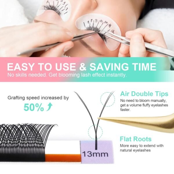 719gxyVBKQL._SL1500_.jpg NAGARAKU YY Eyelash Extensions Supplies Y Lash 4D Easy Fan Russian Volume Crisscross YY Eyelashes Handwoven Y Shaped Mesh Wispy Clusters 12 Rows Pre Fanned Eye Lashes Black - 0.07mm D Curl 8-15mm Mix