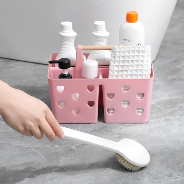 719iw3kLYL._AC_SL1500_.jpg Anyoifax Portable Shower Caddy Plastic Shower Basket Organizer Divided Bathroom Storage Cleanning Caddy Tote with Handle for College, Dorm Room, Kitchen, Pink