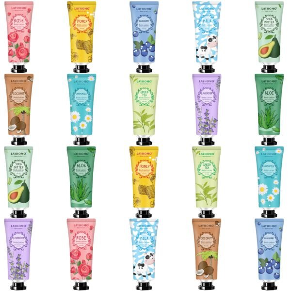 20 Pack Mini Body Lotion Gift Bulk for Dry Skin,Travel Size Small Body Cream With Shea Butter Natural Fragrance Moisturizing Body Lotion for Women Men,Gift Sets for Birthday Christmas Thank You Gift